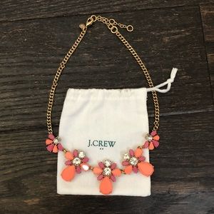 JCREW coral + pink statement necklace.